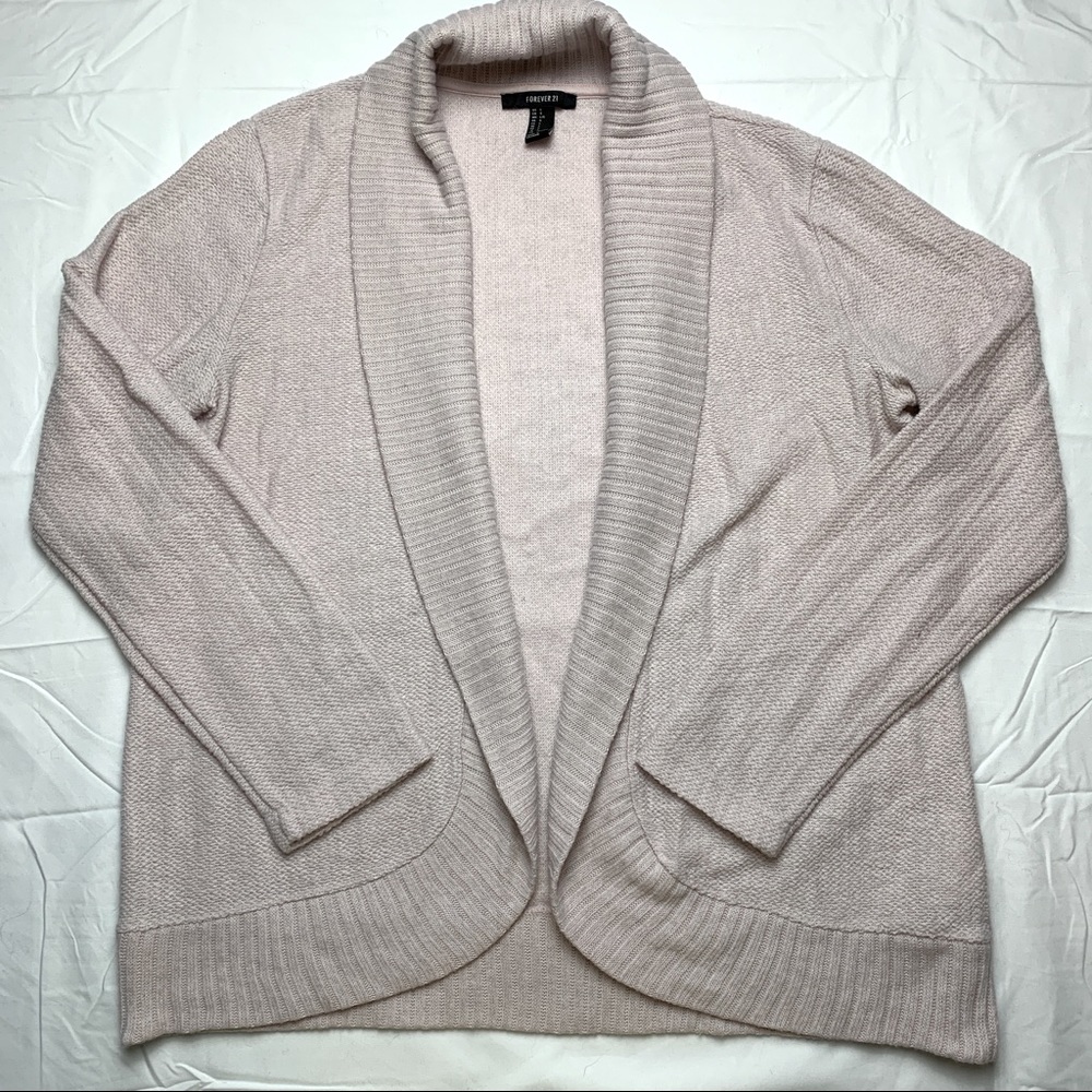 Open Front Cardigan Forever21 Light Pink L - 3/$10